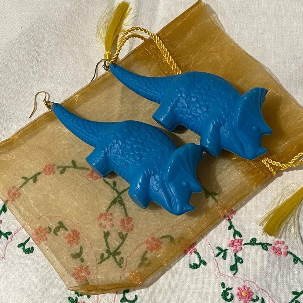 Triceratops Baby Blow Mold Earrings